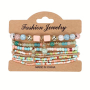 Bohemian Beaded Bracelet Colorful Stackable Hand Jewelry Accessories