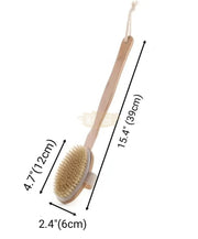 Back & Body Exfoliating Brush with Long Wood Handle Skin Care Brush