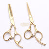 Barber Scissors Set | Hair Cutting & Hair Thinning Shears | 6’’ | Gold Barber Scissors