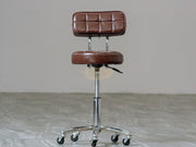 Beauty Salon Hydraulic Swivel Stool with Backrest M-511-512 Brown