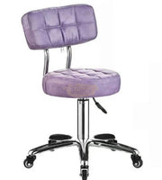 Beauty Salon Hydraulic Swivel Stool with Backrest | Purple