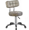 Beauty Salon Hydraulic Swivel Stool with Backrest | Silver