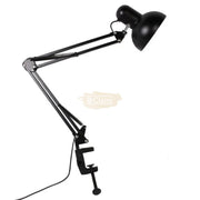 Black Flexible Swing Arm Clamp Mount Desk Lamp Round (bulb not included) Desk Lamp