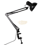 Black Flexible Swing Arm Clamp Mount Desk Lamp Round (bulb not included) Desk Lamp