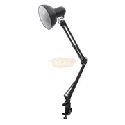Black Flexible Swing Arm Clamp Mount Desk Lamp Round (bulb not included) Desk Lamp