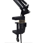 Black Flexible Swing Arm Clamp Mount Desk Lamp Round (bulb not included) Desk Lamp