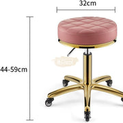 Black/Gold Salon Swivel Stool | Height Adjustable & On Wheels Stool