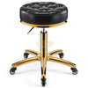 Black/Gold Salon Swivel Stool | Height Adjustable & On Wheels Stool