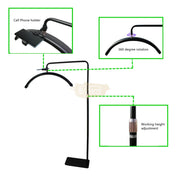 Black Half Moon Floor LED Lamp HD-M8X | 125-180 cm | 71cm | 50W Lighting