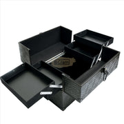 Black Textured Makeup Cosmetic Vanity Case Cosmetic Case