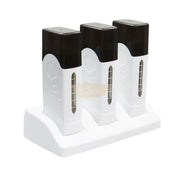 Black/White Triple Roll-On Wax Heater | 3-in-1 Cartridge Wax Warmer for Salon & Spa Hair Removal Roll-On Wax Heater