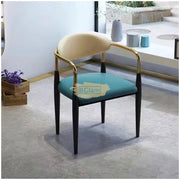 Blue Contemporary Arm Chair with Gold Accent Chairs