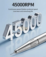 Blueque BQ-119 rechargeable nail drill machine with LCD screen and 45,000 RPM speed