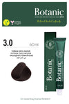 Botanic Plus Ammonia-Free Permanent Hair Color Cream 60ml - 3.0 Intense Dark Brown (100% Vegan)