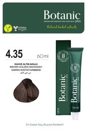 Botanic Plus Ammonia-Free Permanent Hair Color Cream 60ml - 4.35 Brown Gold Cashew (100% Vegan)