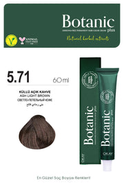 Botanic Plus Ammonia-Free Permanent Hair Color Cream 60ml - 5.71 Ash Light Brown (100% Vegan)