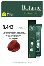 Botanic Plus Ammonia-Free Permanent Hair Color Cream 60ml - 8.443 Light Blonde Intense Copper golden (100% Vegan)