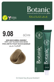 Botanic Plus Ammonia-Free Permanent Hair Color Cream 60ml - 9.08 Very Light Blonde Sand Beige (100% Vegan)