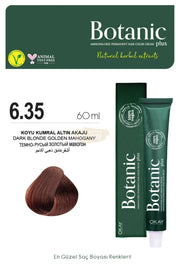 Botanic Plus Ammonia-Free Permanent Hair Color Cream 60ml - 6.35 Dark Blonde Golden Mahogany/Acaju (100% Vegan)