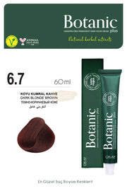 Botanic Plus Ammonia-Free Permanent Hair Color Cream 60ml - 6.7 Dark Blonde Brown (100% Vegan) Permanent Hair Color