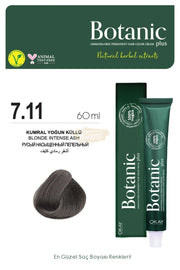 Botanic Plus Ammonia-Free Permanent Hair Color Cream 60ml - 7.11 Blonde Intense Ash (100% Vegan) Permanent Hair Color