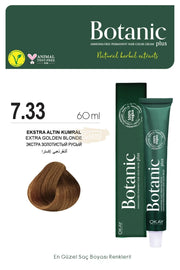Botanic Plus Ammonia-Free Permanent Hair Color Cream 60ml - 7.33 Extra Golden Blonde (100% Vegan) Permanent Hair Color