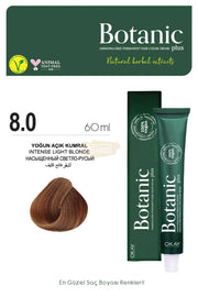 Botanic Plus Ammonia-Free Permanent Hair Color Cream 60ml - 8.0 Intense Light Blonde (100% Vegan) Permanent Hair Color