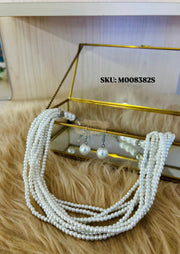 Braided Faux Pearl Necklace & Earrings Set #12 Jewelry Set