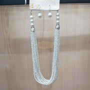 Braided Faux Pearl Necklace & Earrings Set #12 Jewelry Set