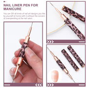 Leopard Print Double-Sided Nail Art Liner Brush (price per piece)