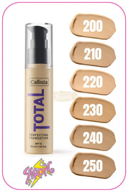 CALLISTA TOTAL PERFECTING FOUNDATION 210 Cashmere Beige SPF 15 30ml Foundation