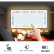 Car Visor Vanity Mirror with LED 260*135mm | 3 Light Modes | USB Rechargeable Mirror