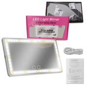 Car Visor Vanity Mirror with LED 260*135mm | 3 Light Modes | USB Rechargeable Mirror