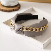 Clarmer Knotted Chain Wide headband Design 18 2 Gray Hair Accessories