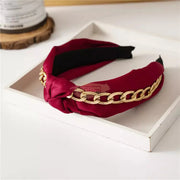 Clarmer Knotted Chain Wide headband Design 18 3 Red Hair Accessories
