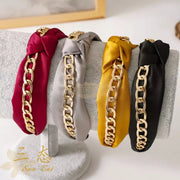 Clarmer Knotted Chain Wide headband Design 18 Hair Accessories