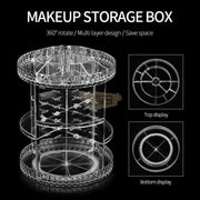 Clear Acrylic Makeup & Cosmetic Organizer with 360 Rotating Chassis Salon Furniture