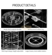 Clear Acrylic Makeup & Cosmetic Organizer with 360 Rotating Chassis Salon Furniture