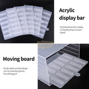 Clear Acrylic Nail Tip Display Board 60 tips - 5 layers Nail Salon Accessories