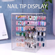 Clear Acrylic Nail Tip Display Board 60 tips - 5 layers Nail Salon Accessories