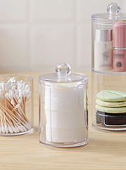 Clear Cotton Round Organizer | 9.5*7 cm (container only) Storage Containers