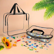Clear PVC Tote Bag with Black Handle 30x10x22cm Tote Bag