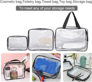 Clear PVC Tote Bag with Black Handle 30x10x22cm Tote Bag