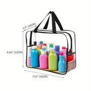 Clear PVC Tote Bag with Black Handle 30x10x22cm Tote Bag