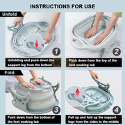 Collapsible Foot Spa Soaking Tub with Massage Rollers Foot Spa