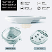 Collapsible Foot Spa Soaking Tub with Massage Rollers Foot Spa