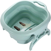 Collapsible Foot Spa Soaking Tub with Massage Rollers Green Foot Spa