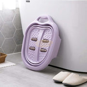 Collapsible Foot Spa Soaking Tub with Massage Rollers Purple Foot Spa