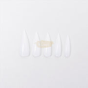 Color Nail Tips | Full Cover | Stiletto | 01 White (100 pcs/box) Press On Nails