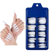 Color Nail Tips | Full Cover | Stiletto | 01 White (100 pcs/box) Press On Nails